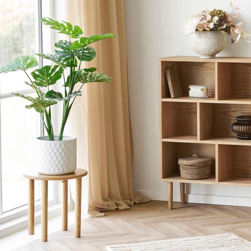 Table D'appoint Ronde Ø40cm Plateau Et Pieds En Chêne Naturel - Josette