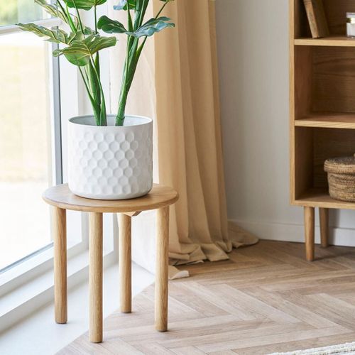 Table D'appoint Ronde Ø40cm Plateau Et Pieds En Chêne Naturel - Josette