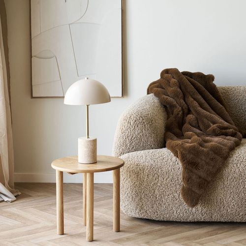 Table D'appoint Ronde Ø40cm Plateau Et Pieds En Chêne Naturel - Josette