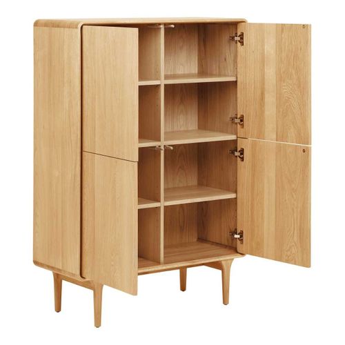 Meuble De Rangement 2 Portes Cadre En Chêne Massif Façades En Placage De Chêne - Garance