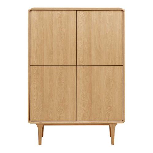 Meuble De Rangement 2 Portes Cadre En Chêne Massif Façades En Placage De Chêne - Garance