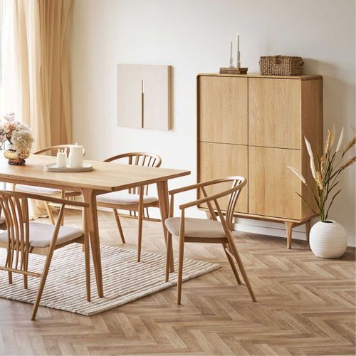 Meuble De Rangement 2 Portes Cadre En Chêne Massif Façades En Placage De Chêne - Garance