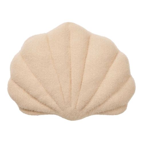 Coussin Déco Forme Coquillage Tissu Bouclettes Beige - Ondine