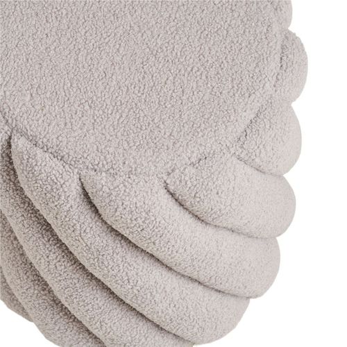 Pouf Rond Ø38cm En Tissu Bouclé Torsadé Gris - Yona
