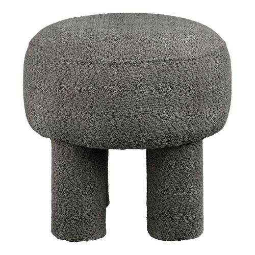 Pouf Design 4 Pieds En Tissu Bouclé Gris - Madelon