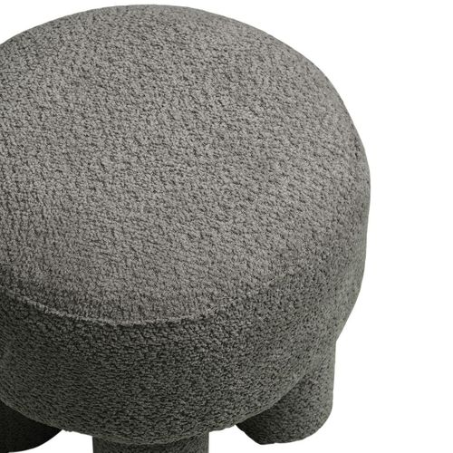 Pouf Design 4 Pieds En Tissu Bouclé Gris - Madelon