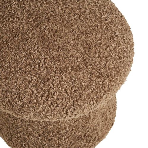 Pouf En Tissu Bouclette Marron Forme Champignon - Baho