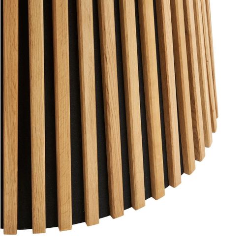 Table Repas Ronde Ø140cm Pied Central Relief Mdf Placage Chêne Clair - Dublin