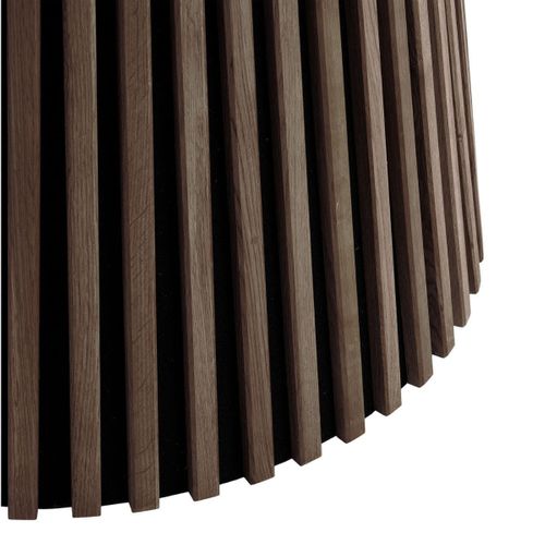 Table Repas Ronde Ø140cm Pied Central Relief Mdf Placage Chêne Fumé - Dublin