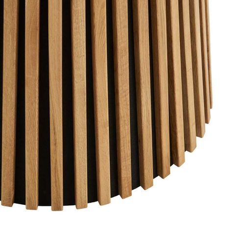 Table Repas Ronde Ø120cm Pied Central Relief Mdf Placage Chêne Clair - Dublin