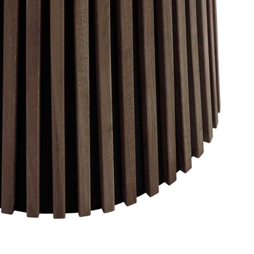 Table Repas Ronde Ø120cm Pied Central Relief Mdf Placage Chêne Fumé - Dublin