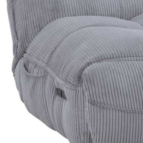Fauteuil Relax Pivotant Avec Fonction Rocking-chair Velours Côtelé Gris Clair - Jumbo