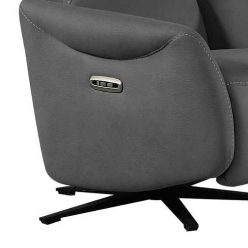 Fauteuil Relax Électrique Pivotant Tissu Micro Peau Ultra Doux Gris Foncé - Smalk