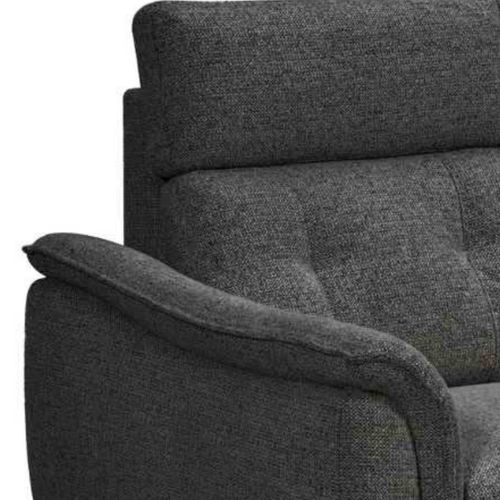 Canapé 2 Places Fixe Tissu Polyester Chiné Gris Carbone - Plym