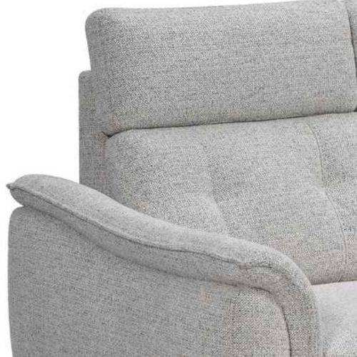 Canapé 2 Places Fixe Tissu Polyester Chiné Gris Galet - Plym