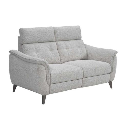 Canapé 2 Places Fixe Tissu Polyester Chiné Gris Galet - Plym