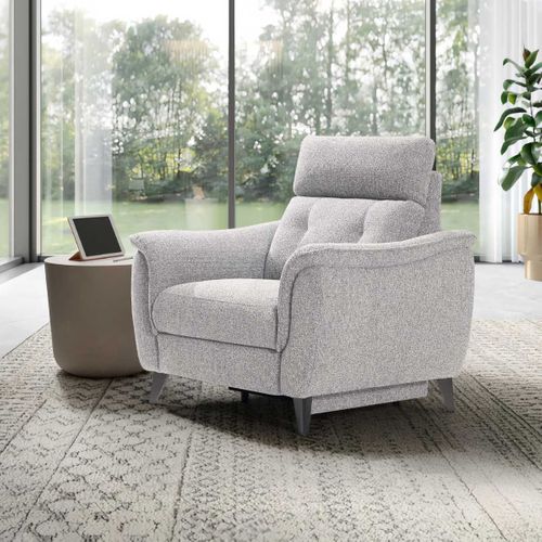 Fauteuil Relax Électrique Tissu Polyester Gris Galet - Plym