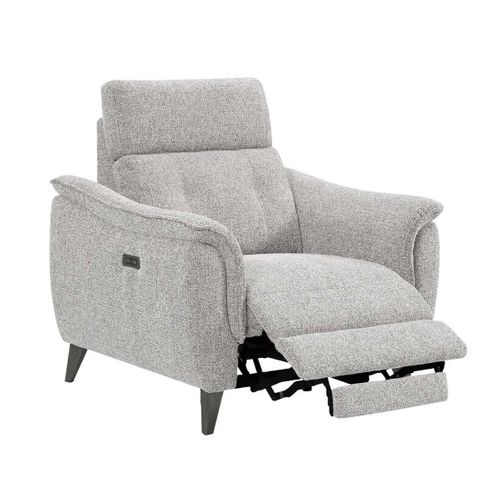 Fauteuil Relax Électrique Tissu Polyester Gris Galet - Plym