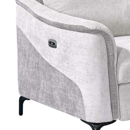 Canapé 2 Places Relax Électrique Tissu Maillé Ultra Doux Bicolore Gris - Sollys