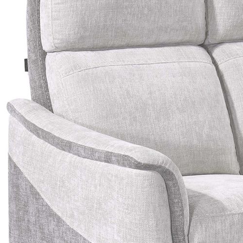 Canapé 2 Places Fixe Tissu Maillé Ultra Doux Bicolore Gris - Sollys