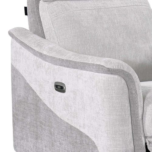 Fauteuil Relax Électrique Tissu Maillé Ultra Doux Bicolore Gris - Sollys
