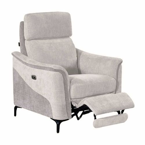 Fauteuil Relax Électrique Tissu Maillé Ultra Doux Bicolore Gris - Sollys
