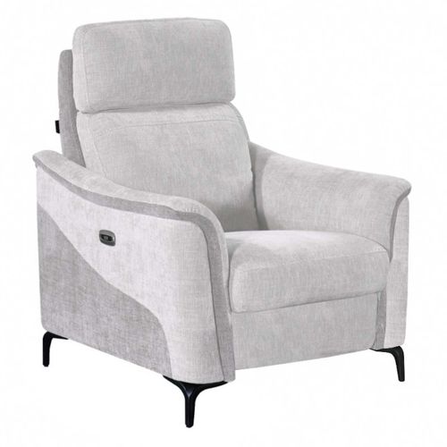 Fauteuil Relax Électrique Tissu Maillé Ultra Doux Bicolore Gris - Sollys