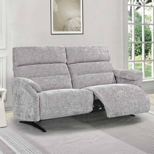 Canapé 3 Places Relax Électrique Tissu Maillé Ultra Doux Gris - Lama