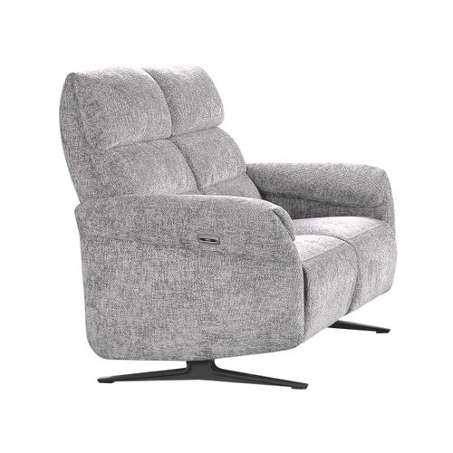 Canapé 2 Places Relax Électrique Tissu Maillé Ultra Doux Gris - Lama