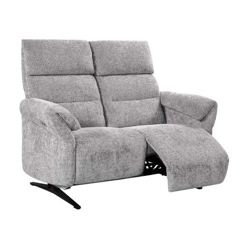 Canapé 2 Places Relax Électrique Tissu Maillé Ultra Doux Gris - Lama