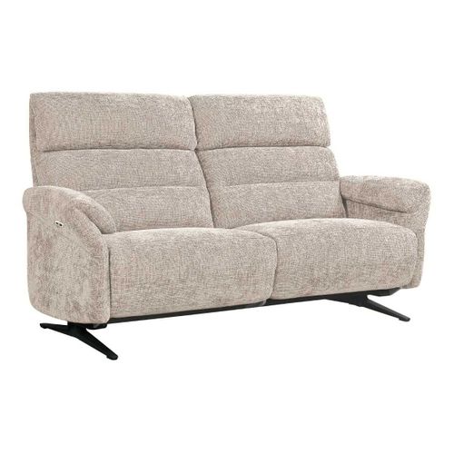 Canapé 3 Places Relax Électrique Tissu Maillé Ultra Doux Beige - Lama