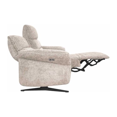 Canapé 3 Places Relax Électrique Tissu Maillé Ultra Doux Beige - Lama