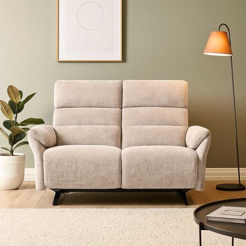 Canapé 2 Places Fixe Tissu Maillé Ultra Doux Beige - Lama