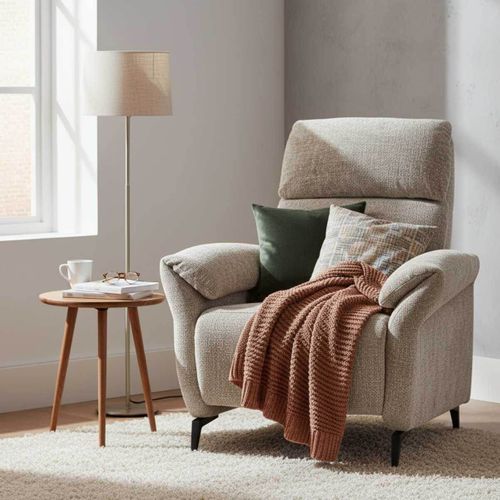 Fauteuil Relax Électrique Tissu Maillé Ultra Doux Beige - Lama