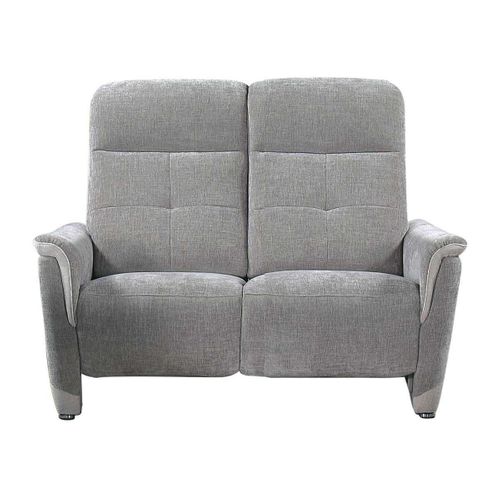 Canapé 2 Places Relax Électrique Tissu Maillé Ultra Doux Bicolore Gris - Austral