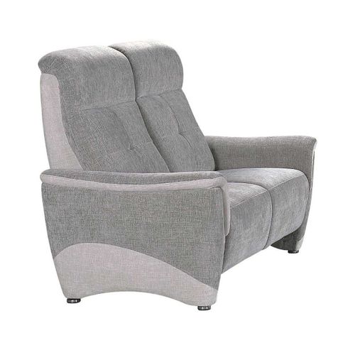 Canapé 2 Places Fixe Tissu Maillé Ultra Doux Bicolore Gris - Austral