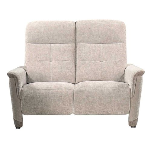 Canapé 2 Places Relax Électrique Tissu Maillé Ultra Doux Bicolore Beige - Austral