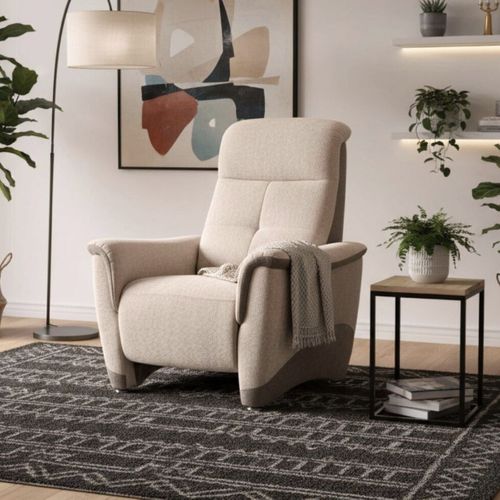 Fauteuil Fixe Tissu Maillé Ultra Doux Bicolore Beige - Austral