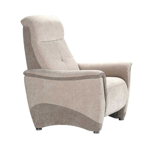Fauteuil Fixe Tissu Maillé Ultra Doux Bicolore Beige - Austral