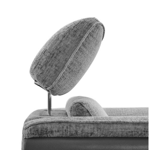 Fauteuil Relax Électrique Bi-matière Tissu Chenillé Et Pvc Gris - Celeste