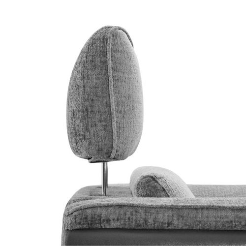 Fauteuil Relax Électrique Bi-matière Tissu Chenillé Et Pvc Gris - Celeste