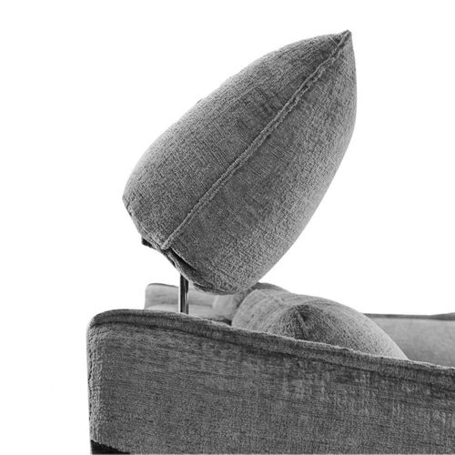 Canapé 3 Places Relax Électrique Tissu Chenillé Bicolore Gris Et Gris Carbone - Akenia