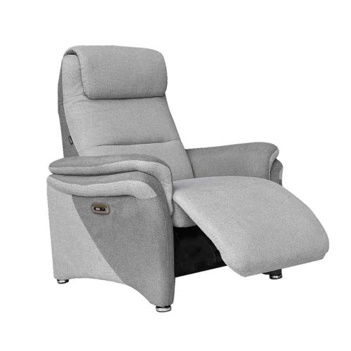 Fauteuil Relax Électrique Tissu Polyester Gris Clair Et Gris Foncé - Nadir