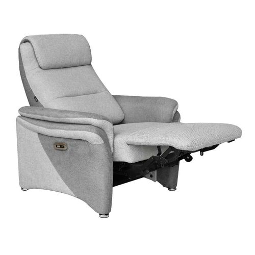 Fauteuil Relax Électrique Tissu Polyester Gris Clair Et Gris Foncé - Nadir