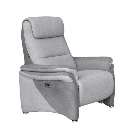 Fauteuil Relax Électrique Tissu Polyester Gris Clair Et Gris Foncé - Nadir