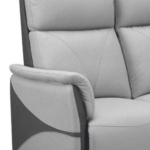 Canapé 2 Places Fixe Tissu Micro Peau Bicolore Gris - Symphony