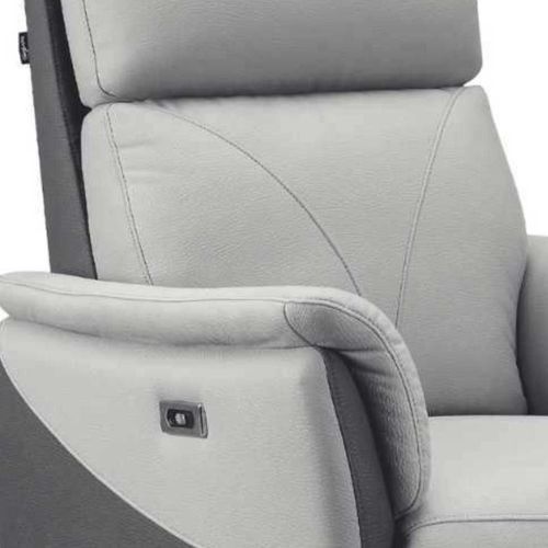 Fauteuil Relax Électrique Tissu Micro Peau Bicolore Gris - Symphony