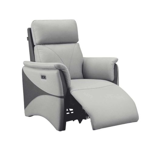 Fauteuil Relax Électrique Tissu Micro Peau Bicolore Gris - Symphony