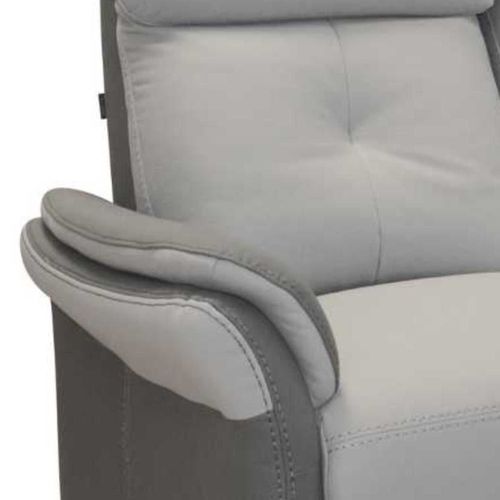 Canapé 2 Places Fixe Tissu Micro Grain Gris Perle Et Gris Plomb - Djino