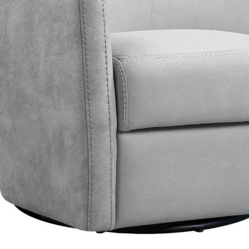 Fauteuil Cabriolet Pivotant 360° Tissu Micro Peau Gris Clair - Ginko
